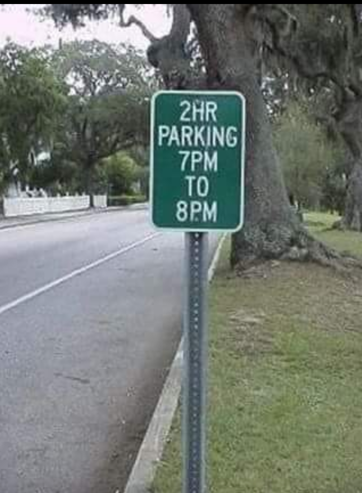 Parking allowed only from 7 PM to 8 AM on this street.