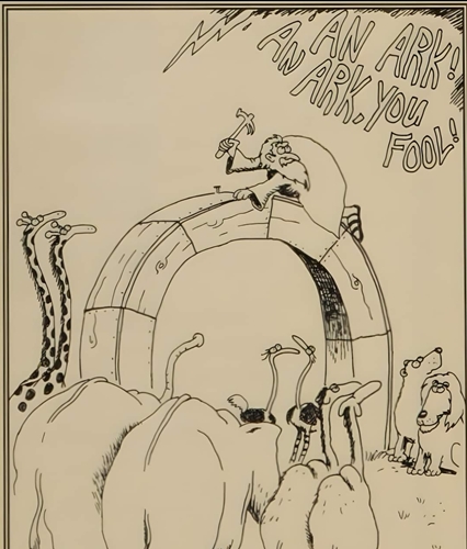 A monkey atop an elephant observing a group of curious animals below.